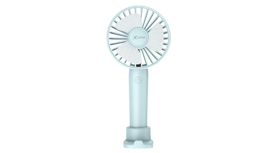 XLayer Tragbarer Handventilator mit Smartphone Halterung 1.200 mAh Blue