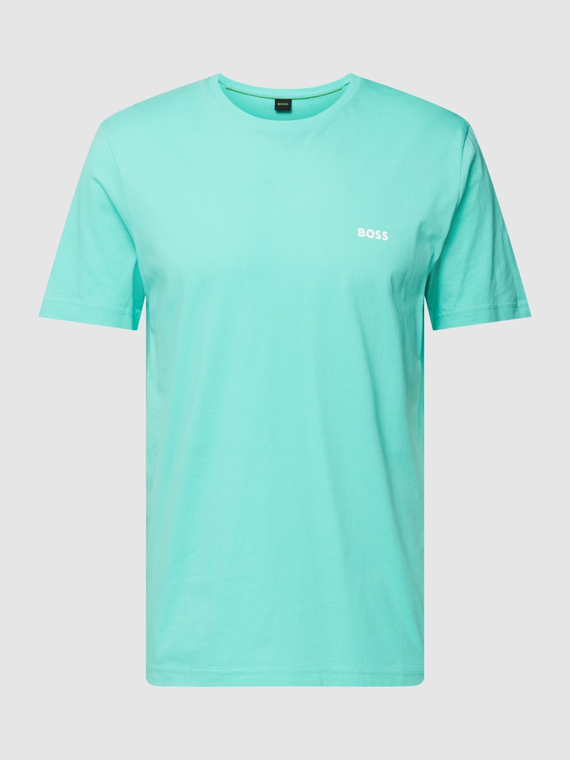 T-Shirt mit Label-Print Modell 'Tee 7' in hellgrün