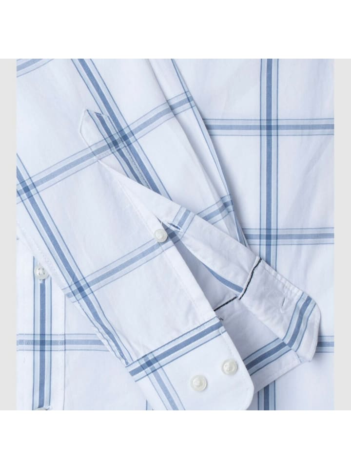 Pepe Jeans Hemd in Weiß/Blau günstig kaufen