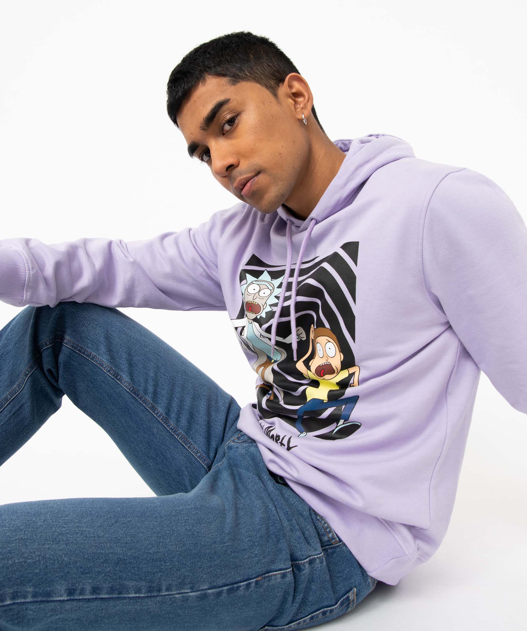 Sweat homme à capuche imprimé - Rick & Morty violet | GEMO