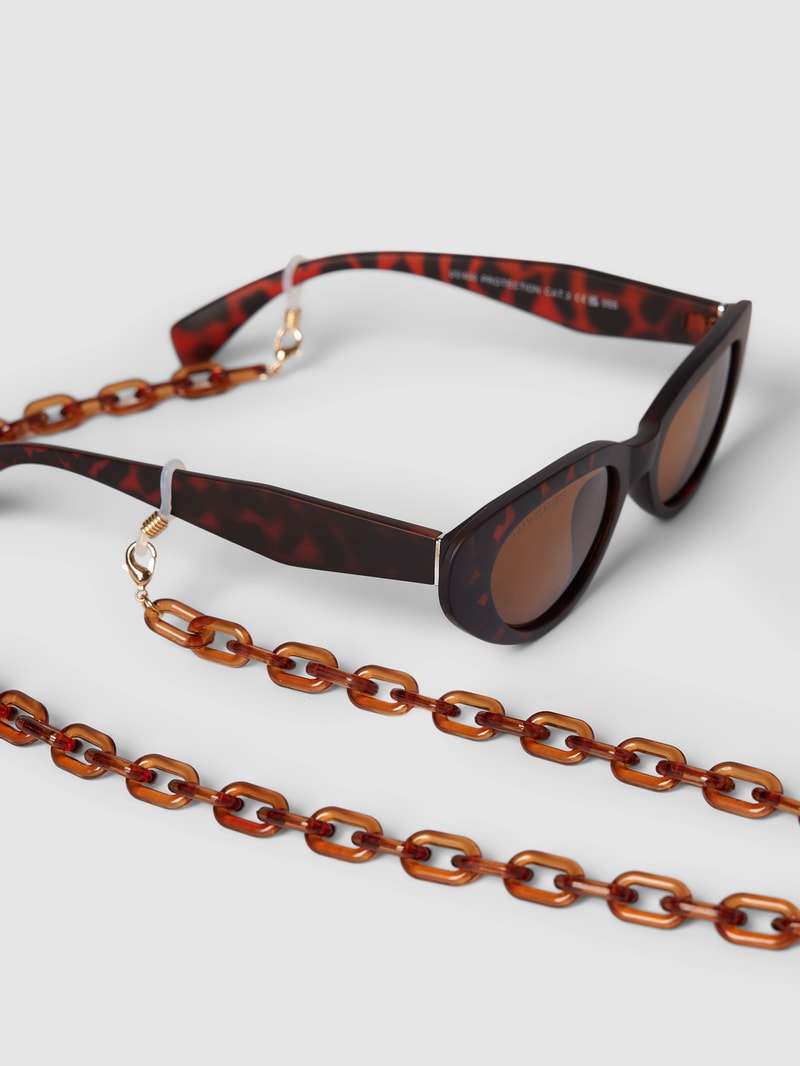 Sonnenbrille mit Animal-Print Modell 'Puerto Rico' in mittelbraun