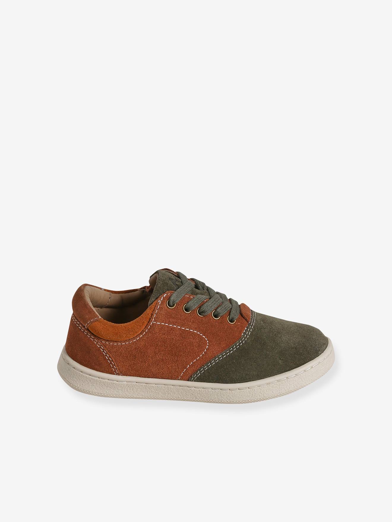 Vertbaudet Kinder Schnür-Sneakers mit Anziehtrick - set braun