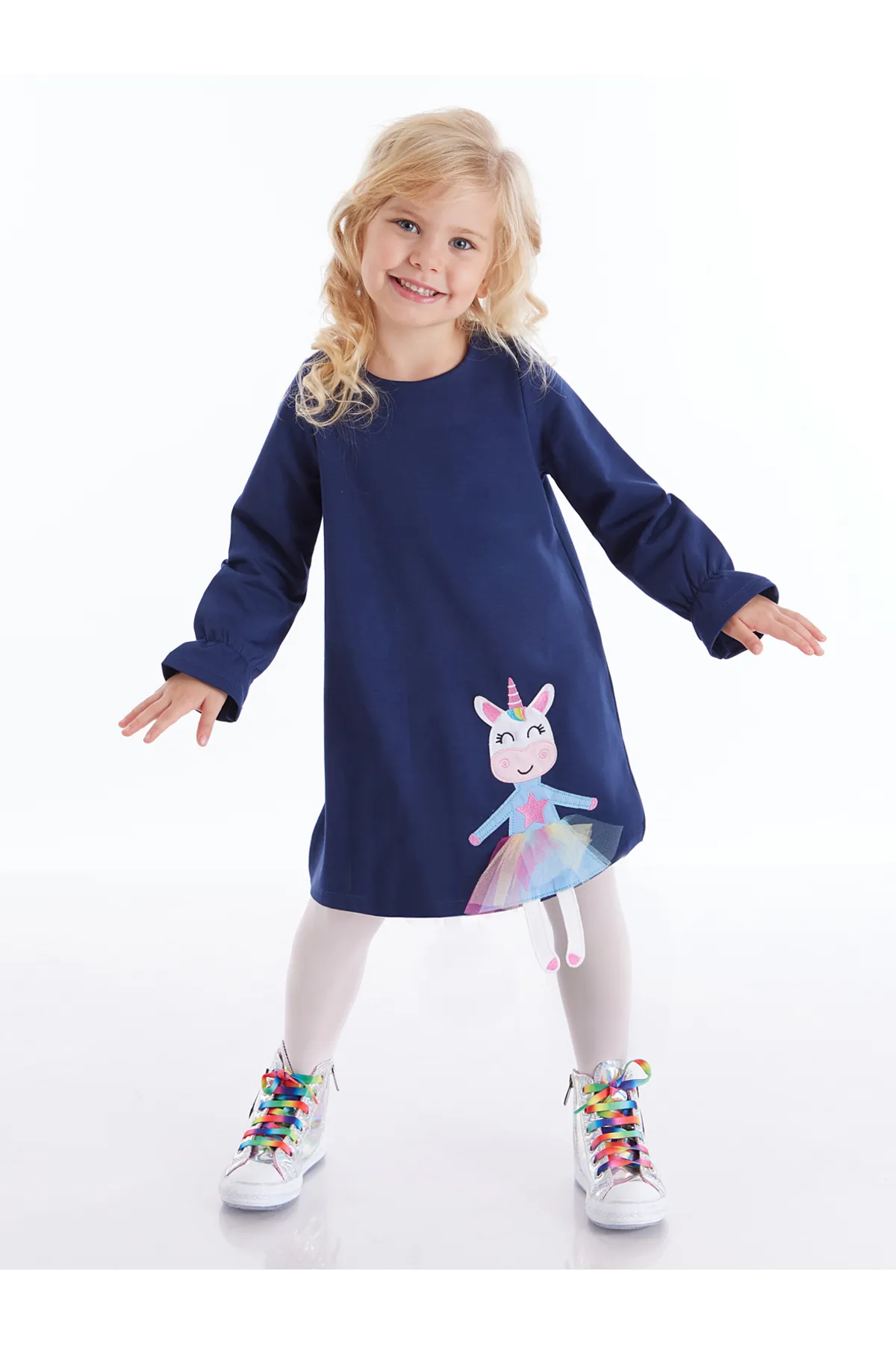 Denokids  Lilycorn Marineblaues Mädchenkleid