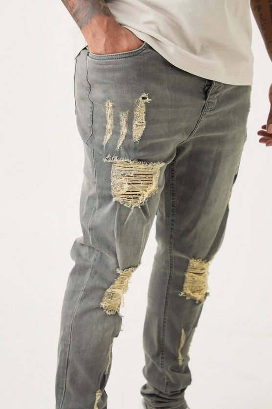 Plus Super Skinny Stretch Jeans mit Rissen