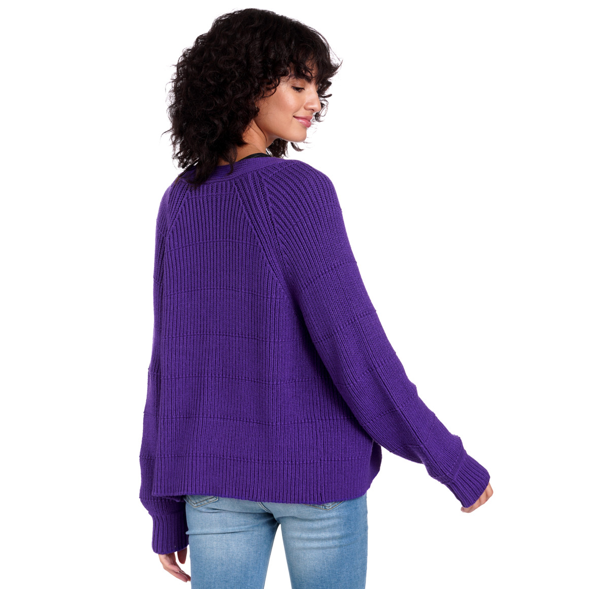 Damen Strickjacke aus Rippstrick