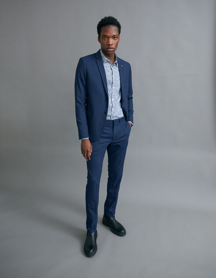Pantalon de costume SLIM indigo tissu fantaisie Homme