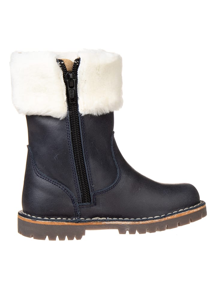 POM POM Leder-Winterboots in Dunkelblau günstig kaufen