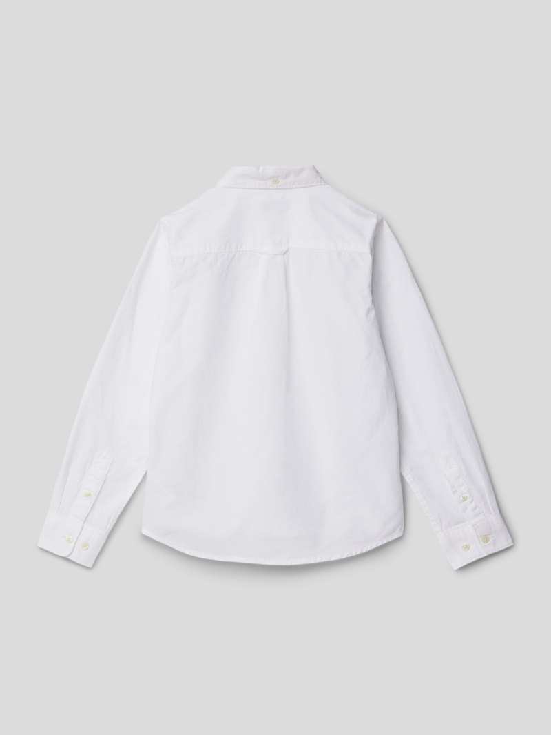 Hemd mit Label-Stitching Modell 'SHIELD' in weiß