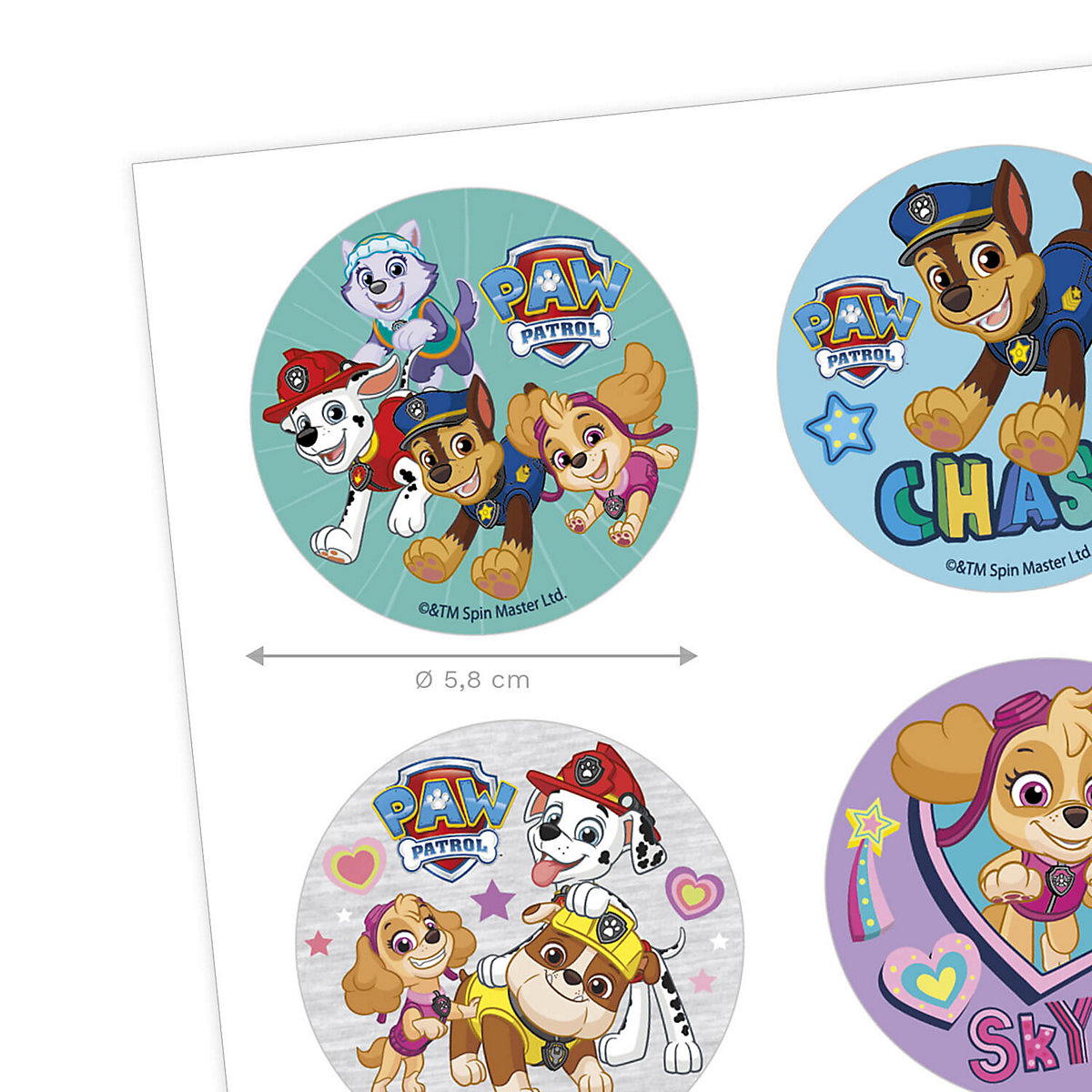 Essbare Muffinaufleger Paw Patrol, rund, 5.8cm