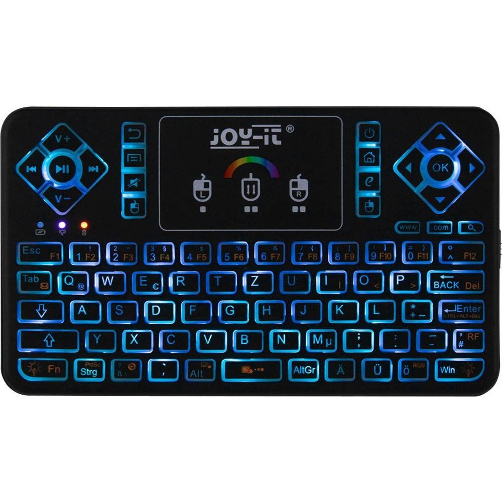 Joy-it Mini Wireless Keyboard mit Touchpad Tastatur (Integriertes Touchpad)
