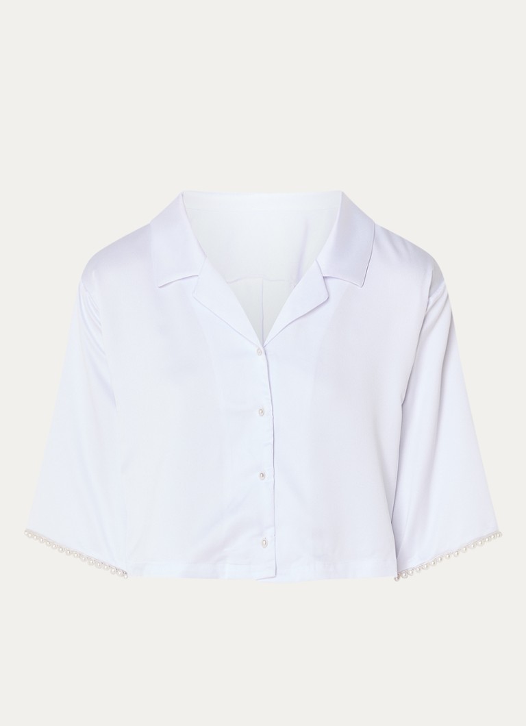 Top da pigiama in raso Bluebella decorato con perle finte