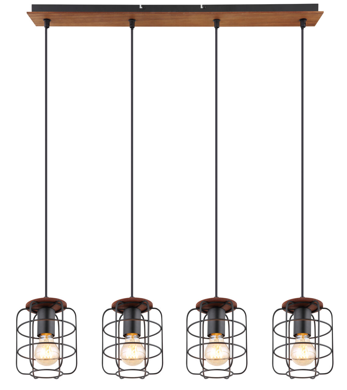 Globo Lighting - WILLA - Hängeleuchte Metall schwarz, 4x E27