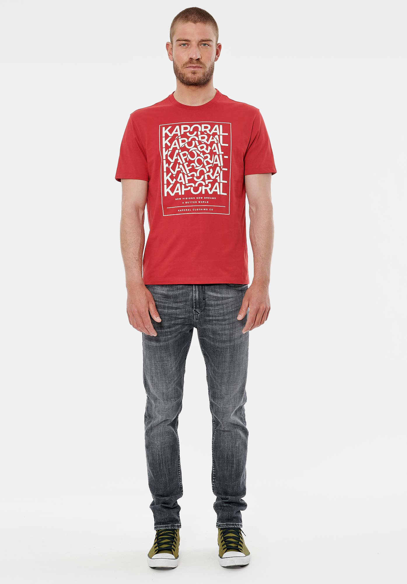RUMO   T-shirt rouge homme 100% coton bio