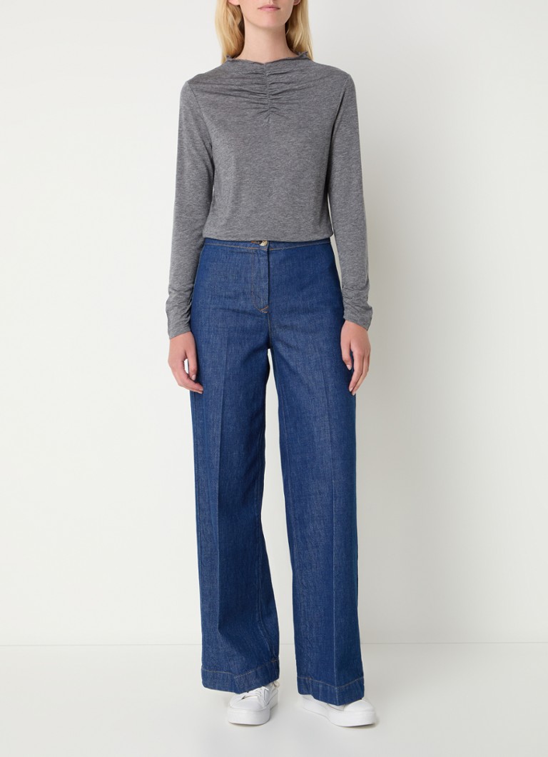 LKBennett Laurie top in wool blend with pleat detail