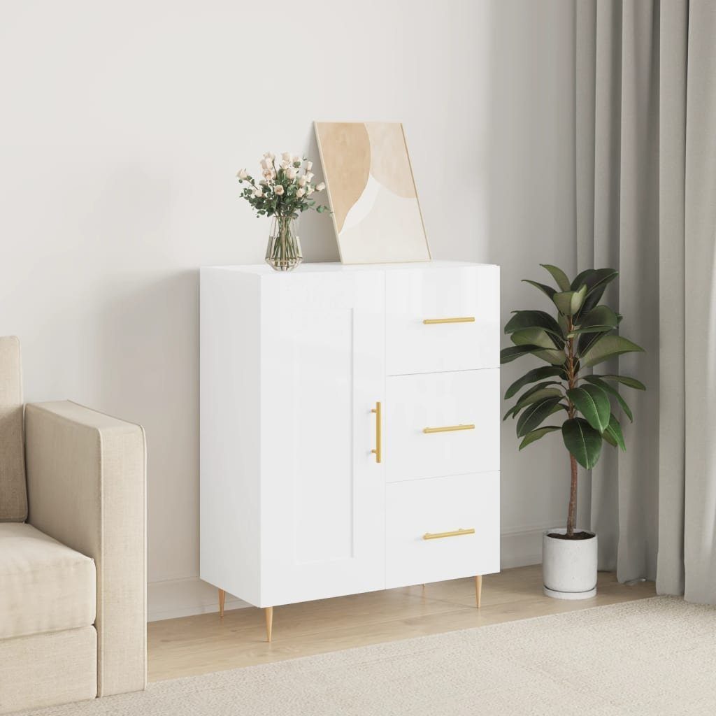 vidaXL Sideboard Sideboard Hochglanz-Weiß 69,5x34x90 cm Holzwerkstoff (1 St)