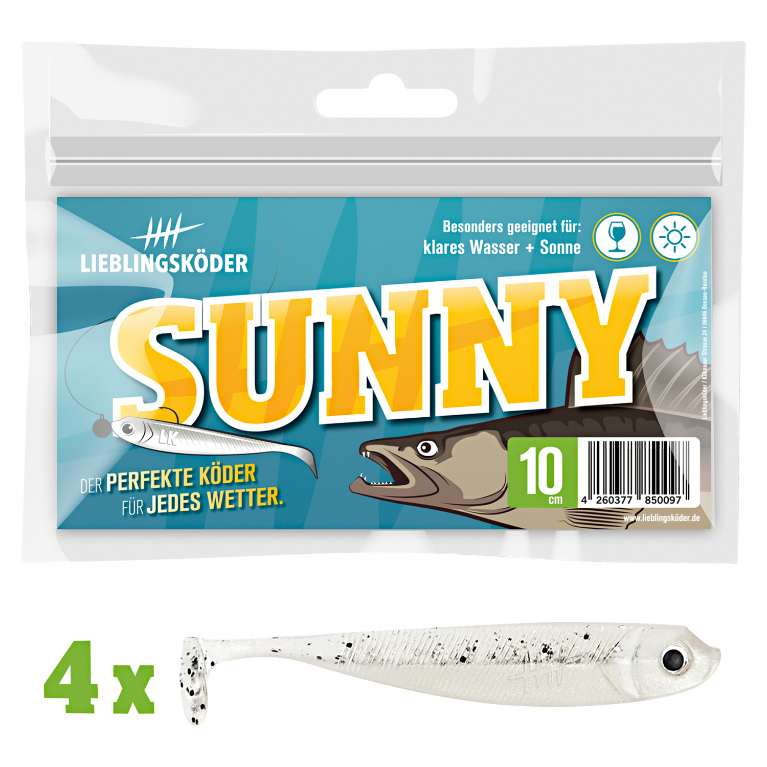 Lieblingsköder Gummifisch Zanderköder (10 cm, Sunny)