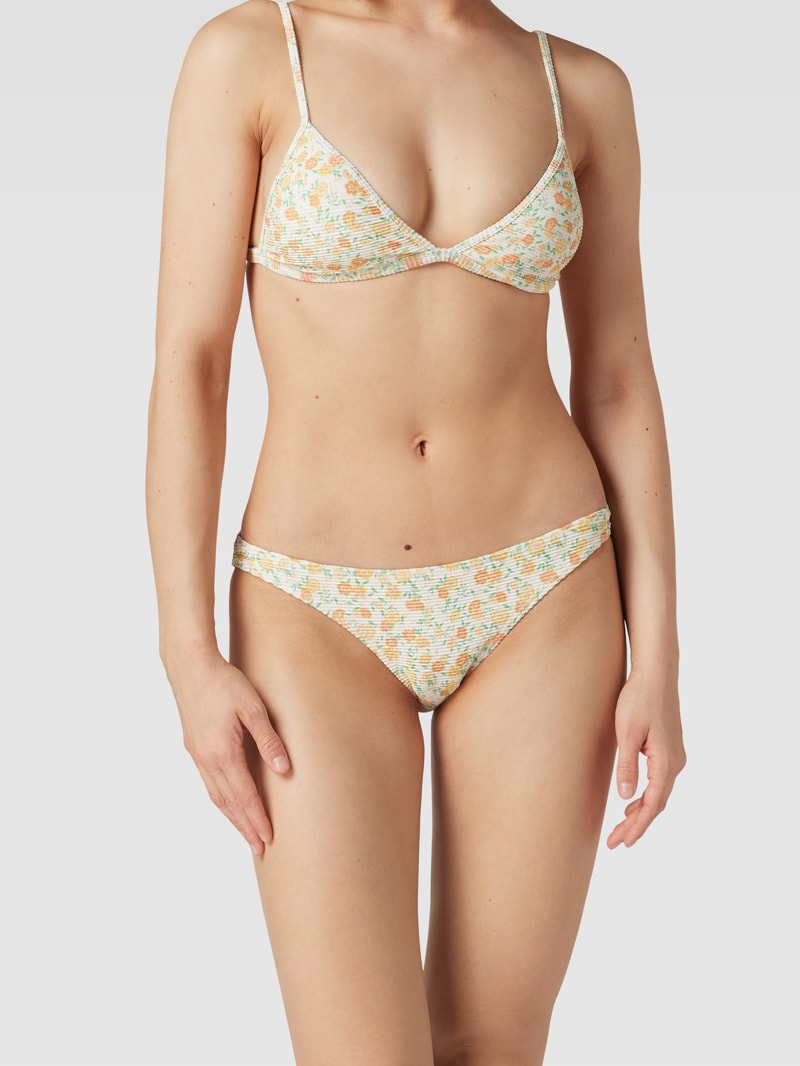 Bikini-Slip mit floralem Allover-Muster in offwhite