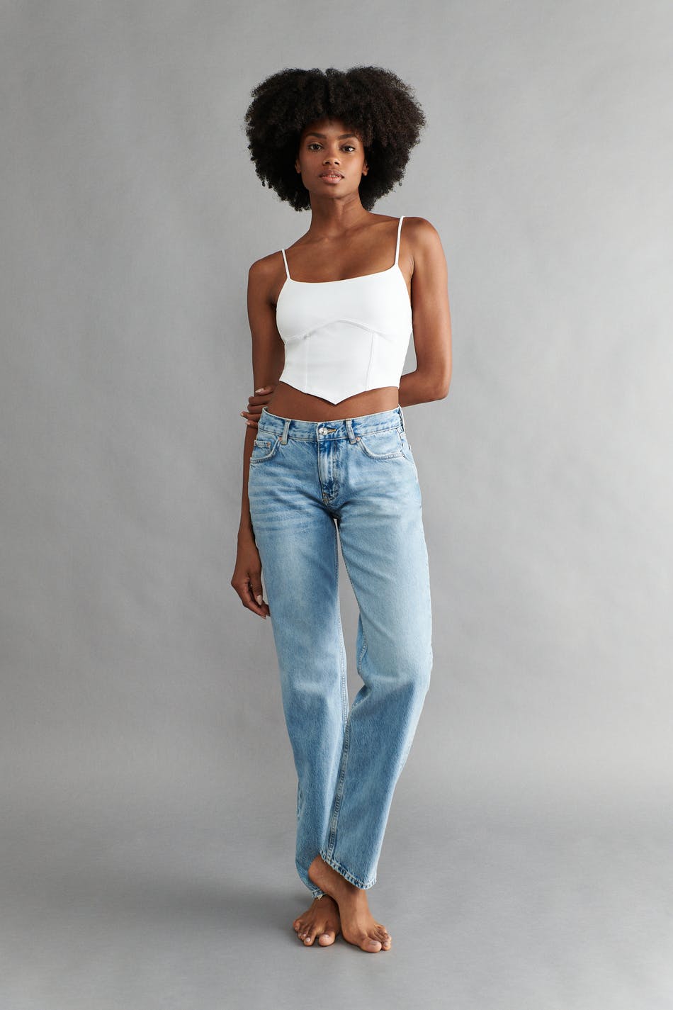 Low straight jeans