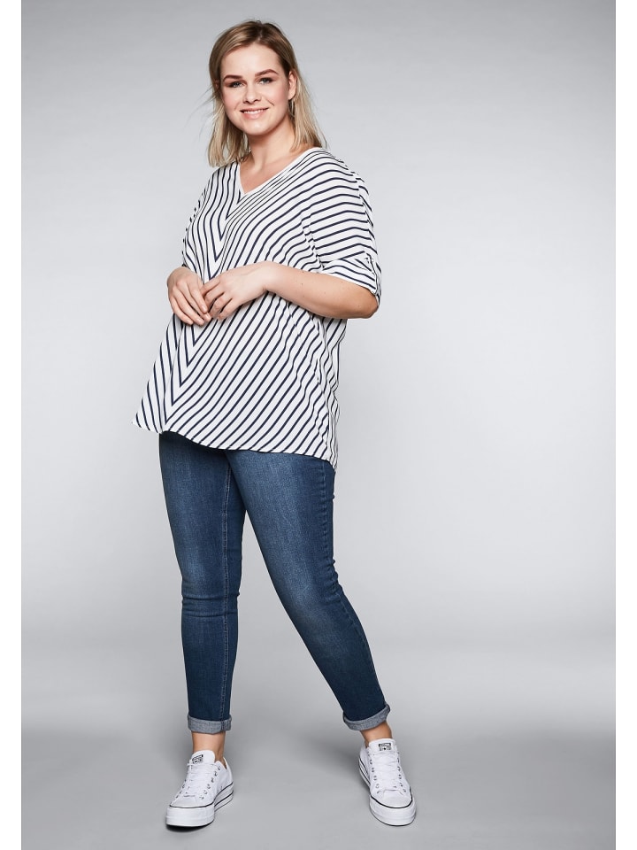 sheego Tunika in offwhite-marine günstig kaufen