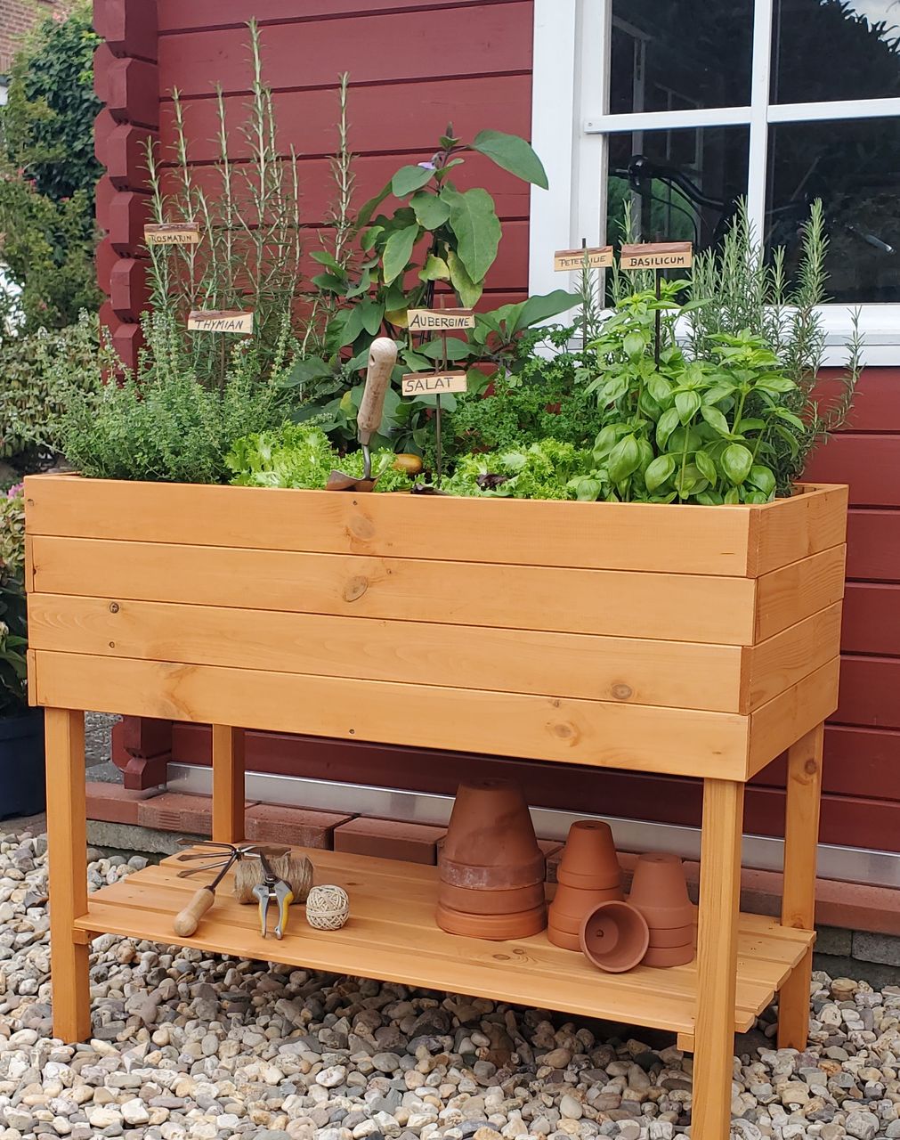 PROMEX Promadino Balkon-Kräuterbeet auf Beinen honigbraun