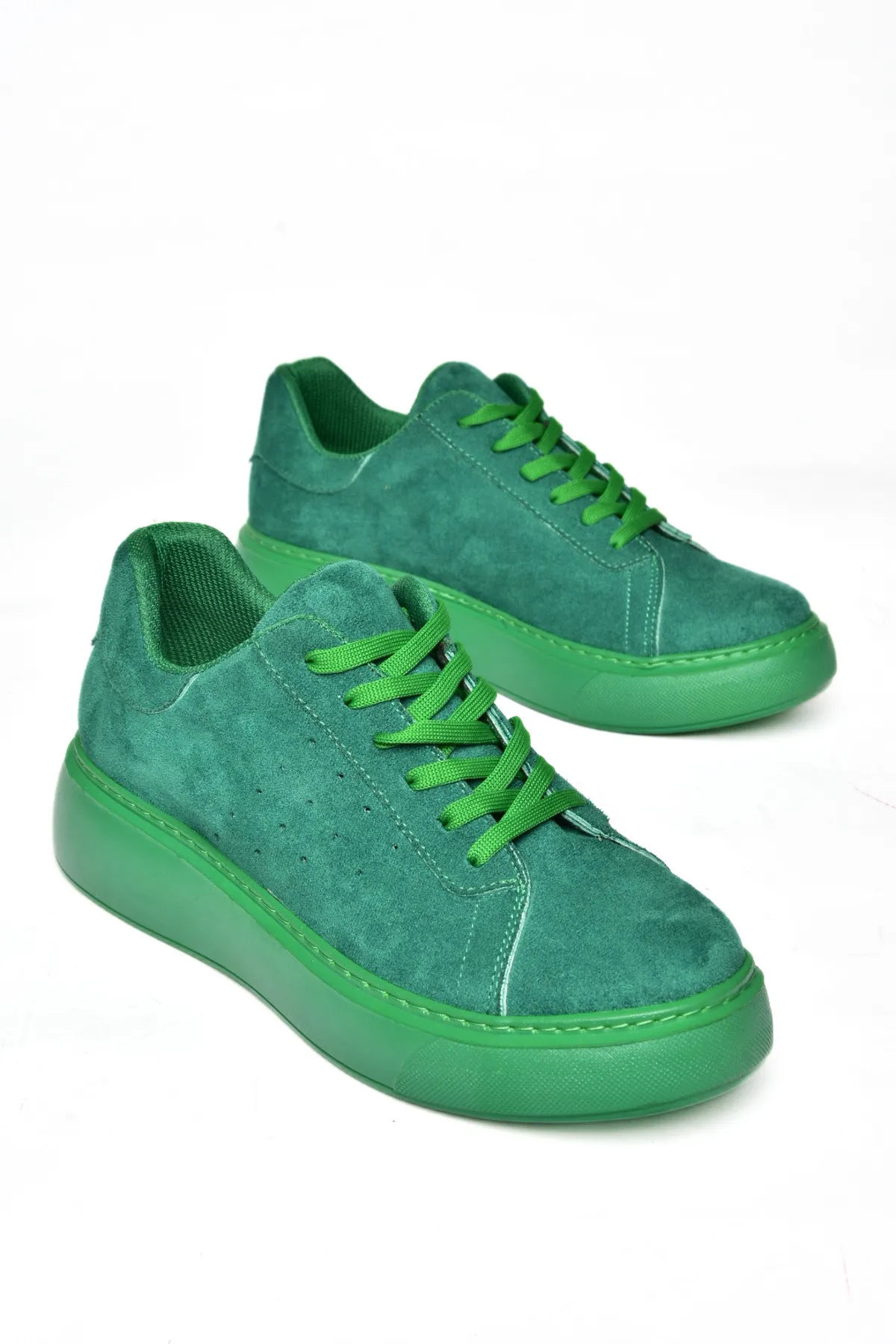 Fox Shoes  P602045002 Grüne Wildleder-Sportschuhe für Damen