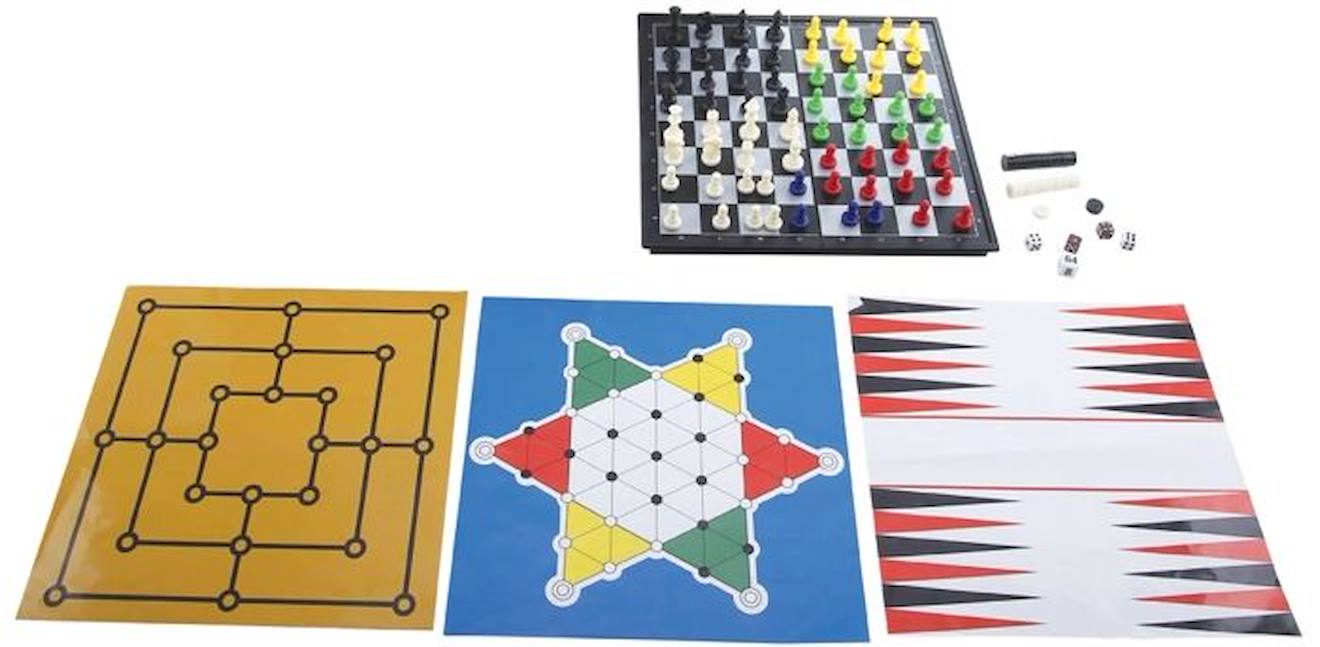 Jeux de société magnétiques – coffret 8 jeux en 1, De 2 à 6 joueurs blanc