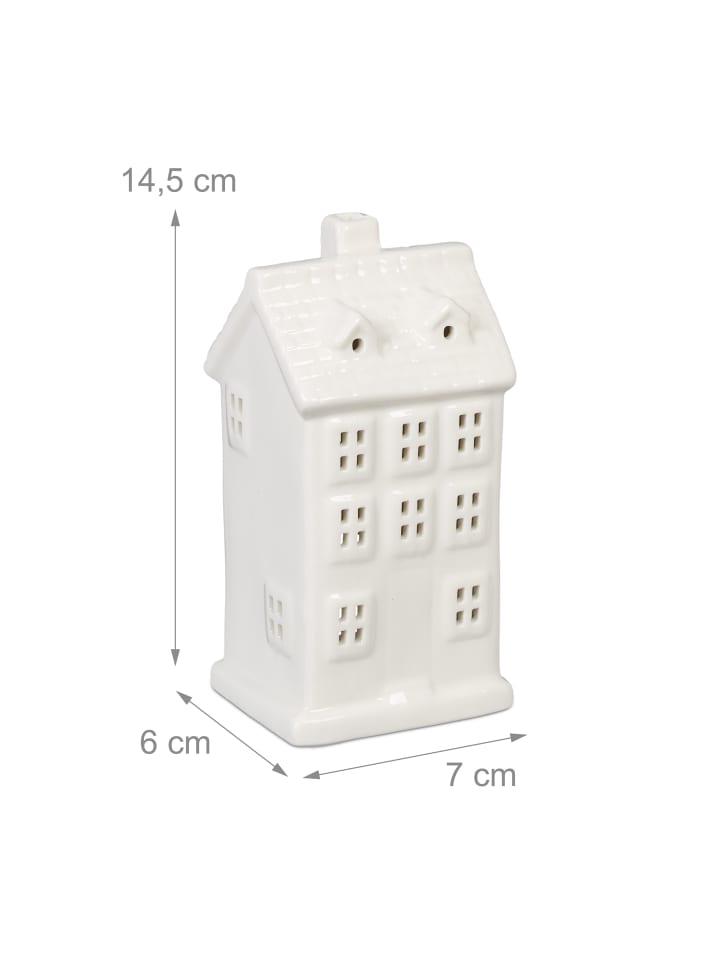 relaxdays Teelichthaus in Weiß - (B)7 x (H)14,5 x (T)6 cm günstig kaufen onesize