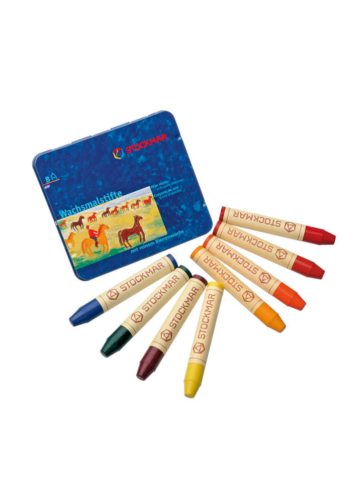 Stockmar Stockmar Wachsmalstifte Waldorfsortiment  8 Farben im Blechetui in Bunt günstig kaufen onesize