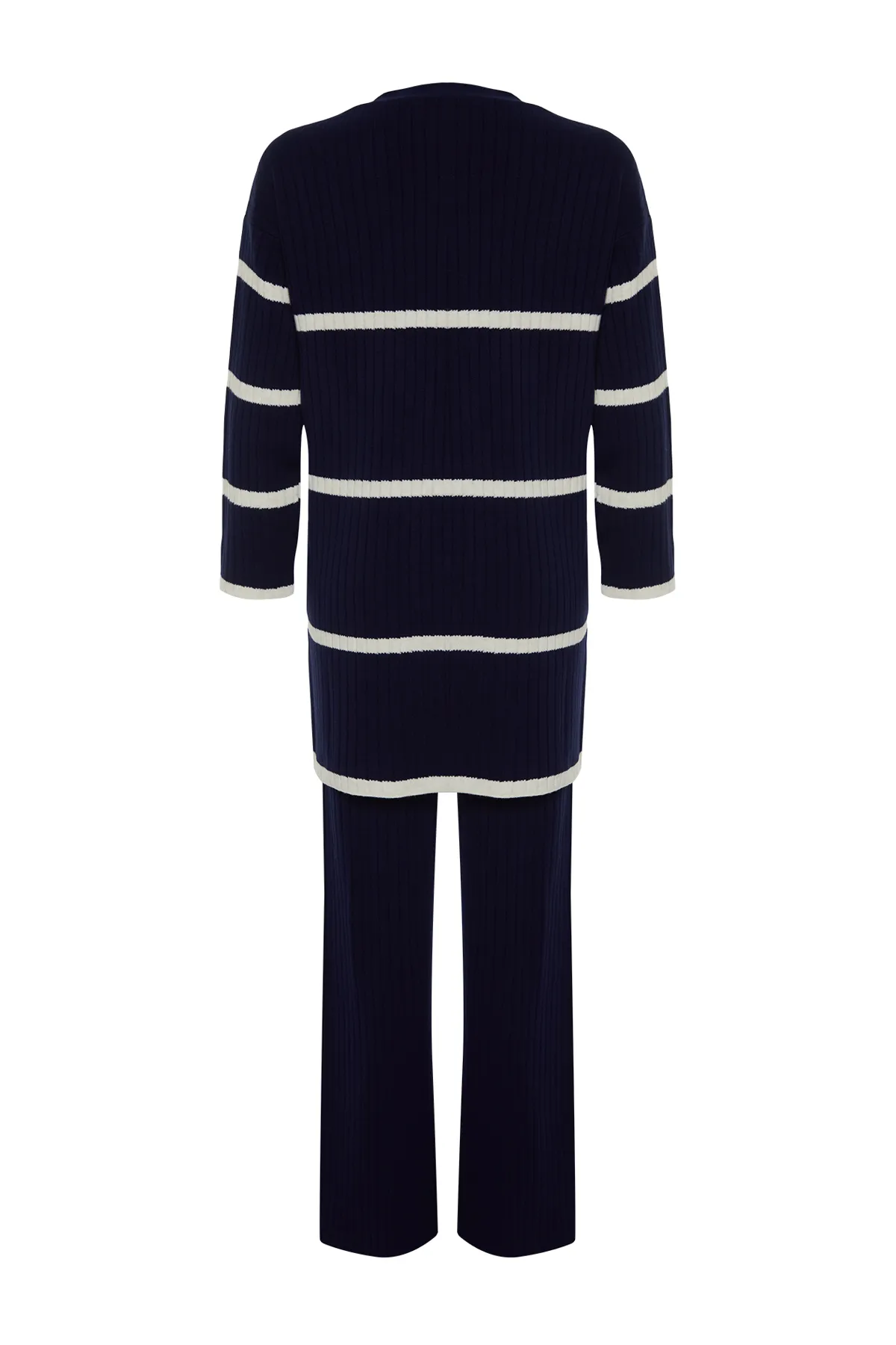 Trendyol Modest  Marineblaues Roving-Strickjacke-Hose-Bottom-Top-Set TCTAW24US00033