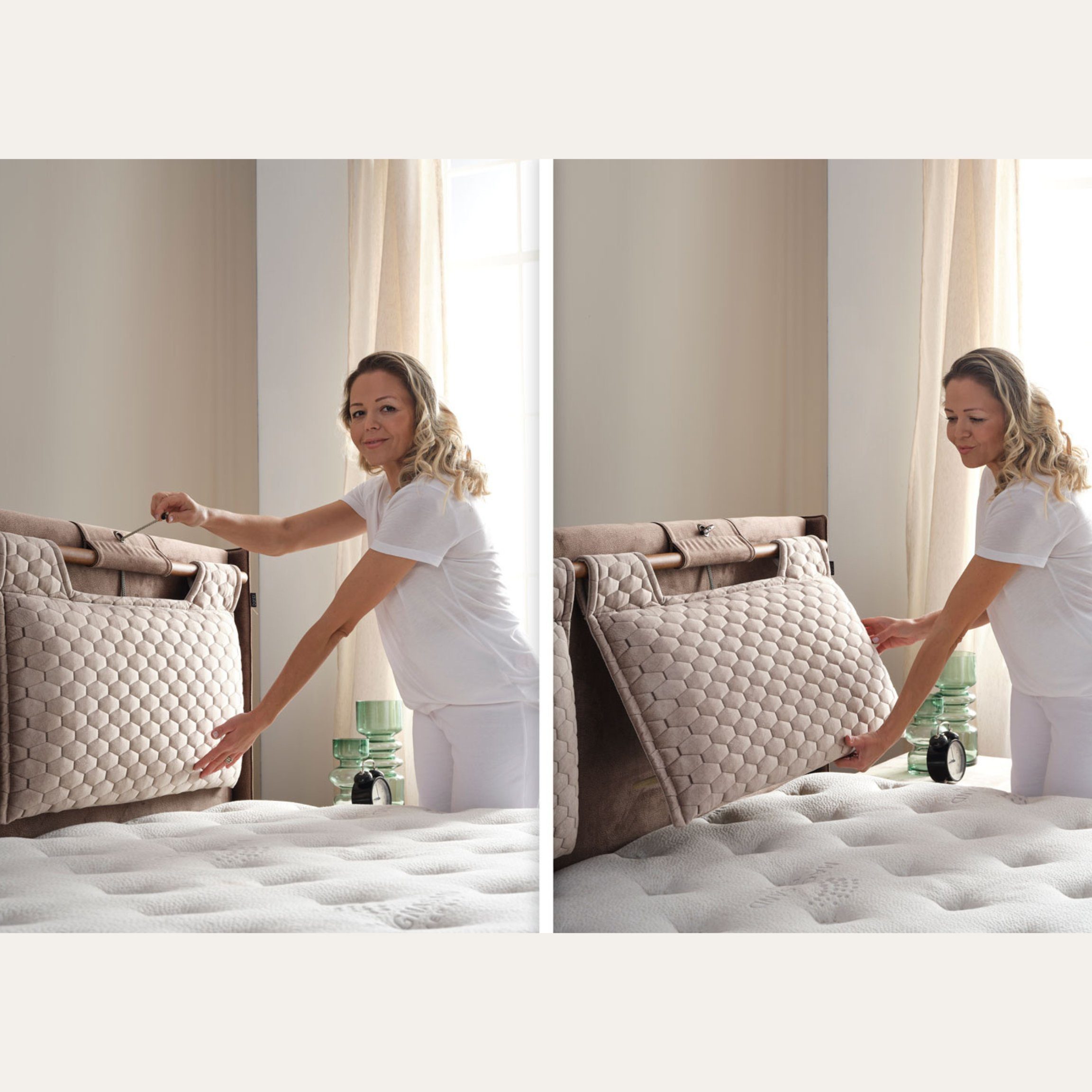 Moln Boxspringbett Magnasand inkl. 10 Schichten Matratze mit Topper 33 cm Höhe (Härtegrad H3, Taschenfederkern mit Topper), mit Matratze und Topper