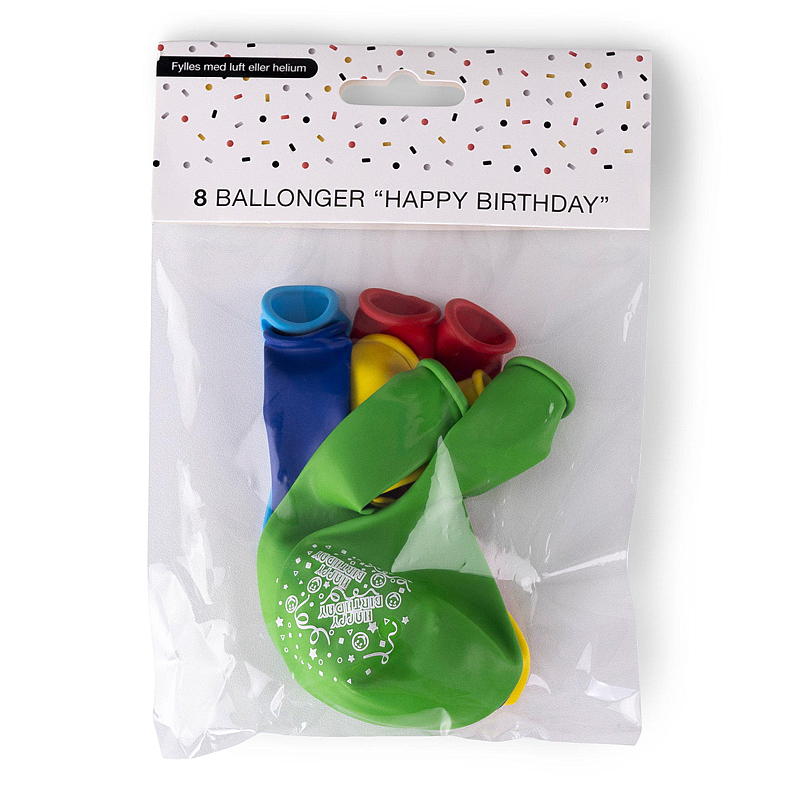 Giform Ballonger 30 cm 8 stk Happy birthday