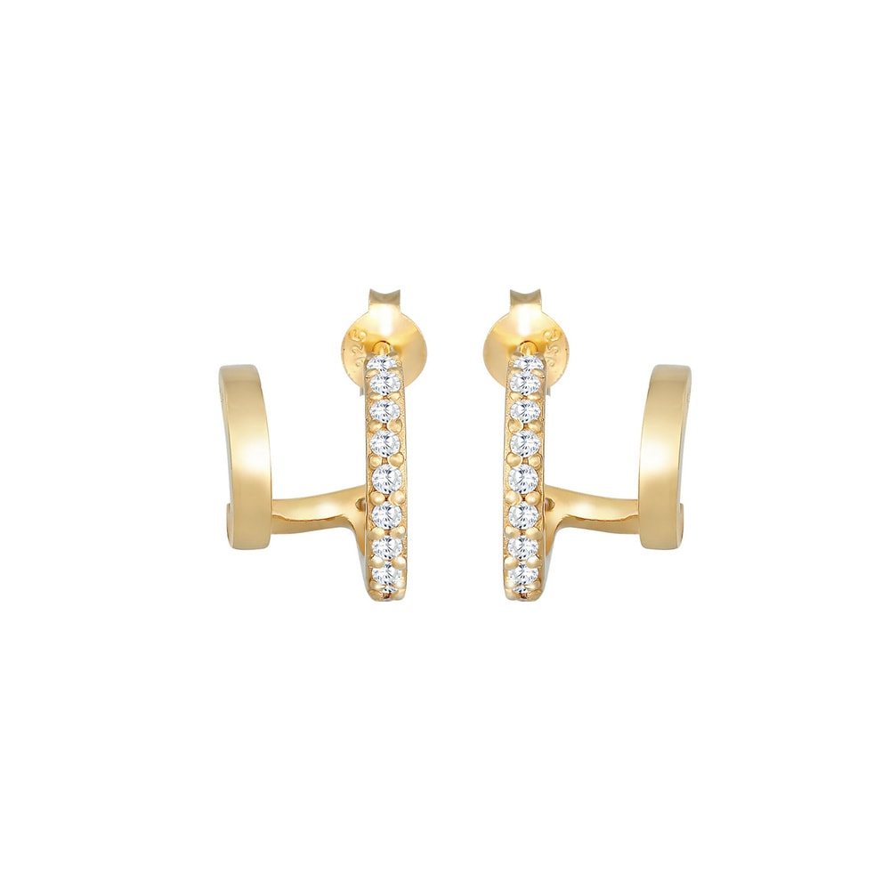Elli Elli Boucles d'Oreilles Clous d'oreilles créoles pour dames double tendance avec  Boucles d'oreilles