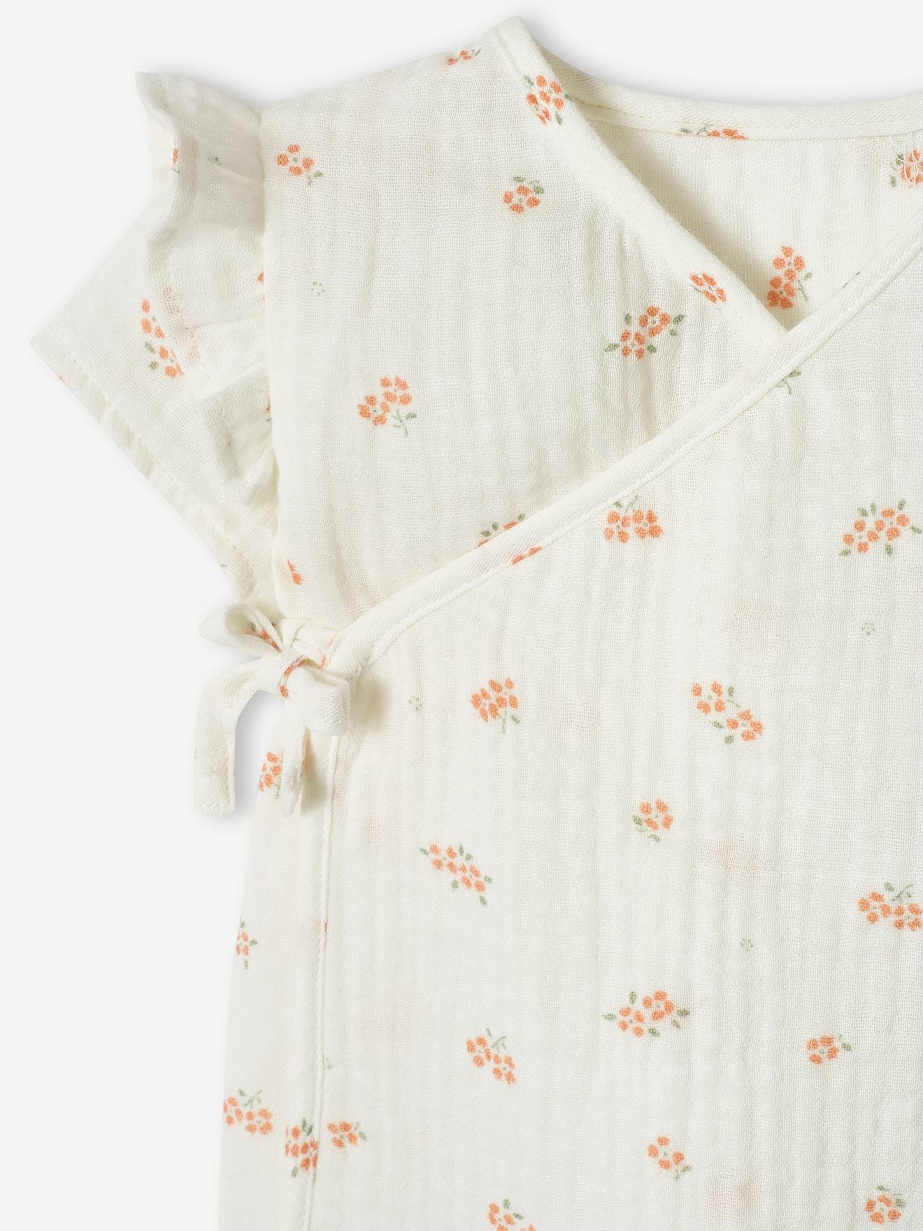 Brassière naissance en gaze de coton bébé écru