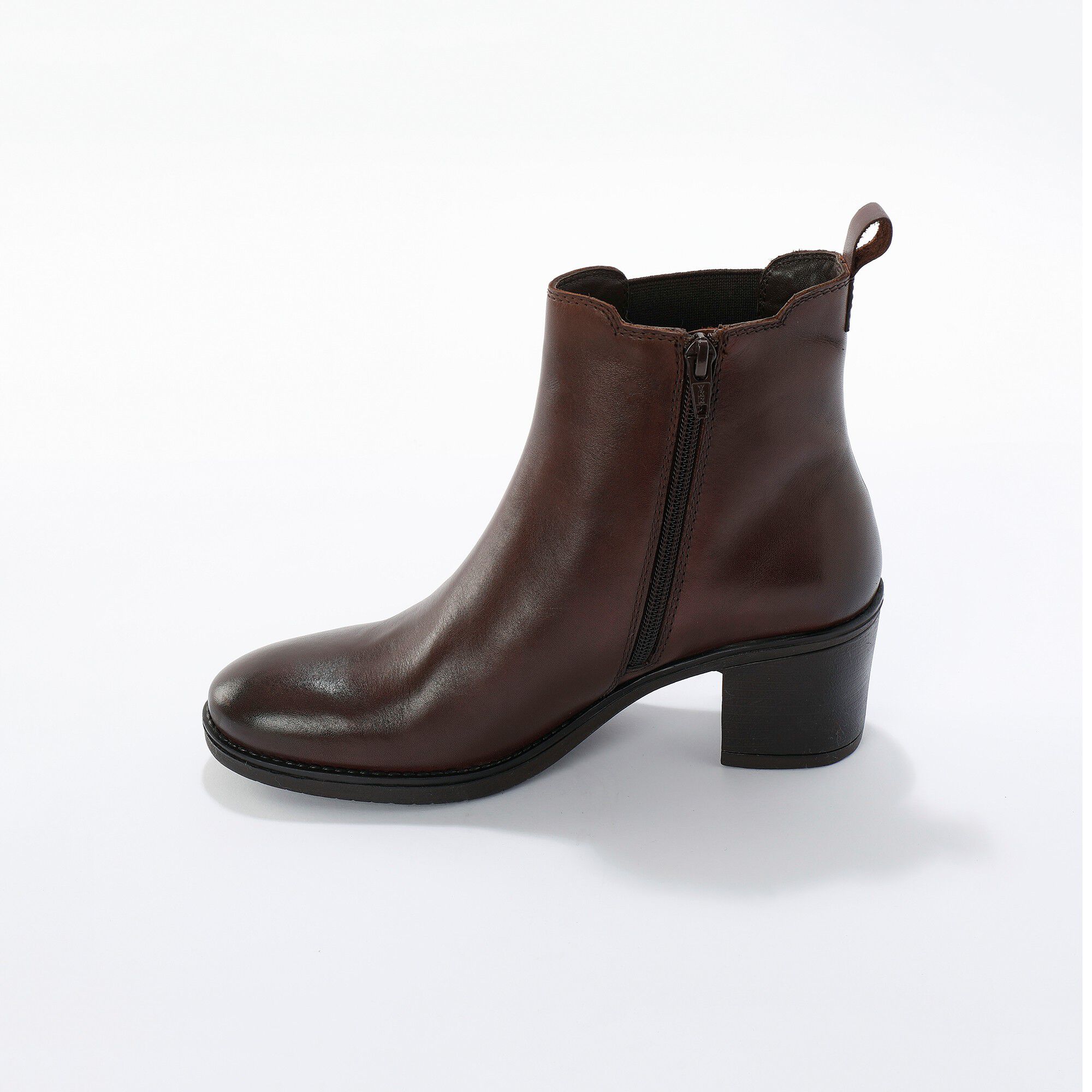 Boots chelsea à talons, cuir