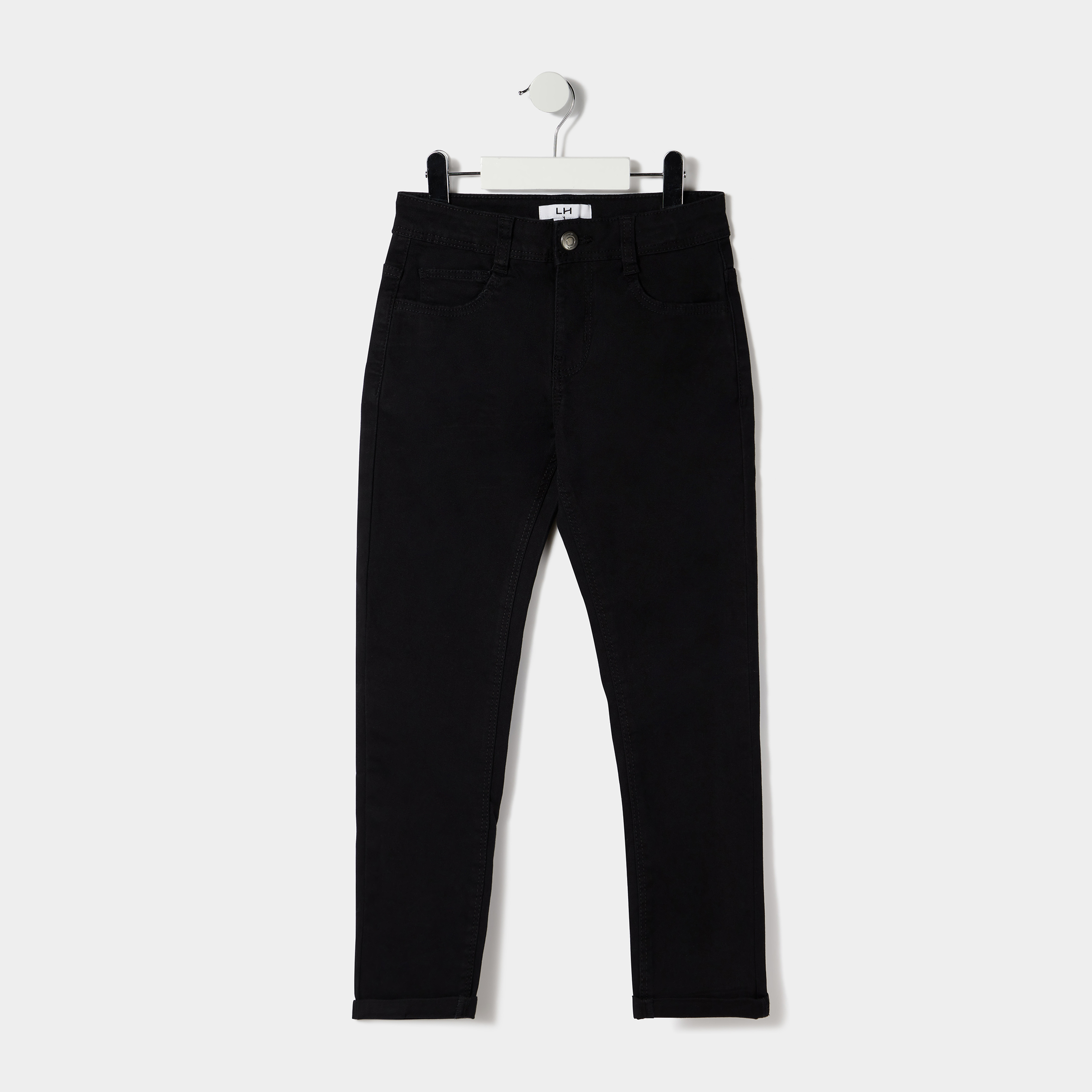 Pantalon regular noir garçon | La Halle