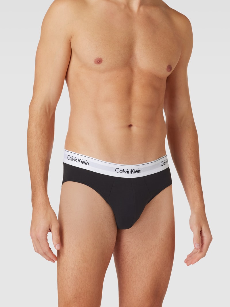 Slip mit elastischem Bund im 3er-Pack in schwarz