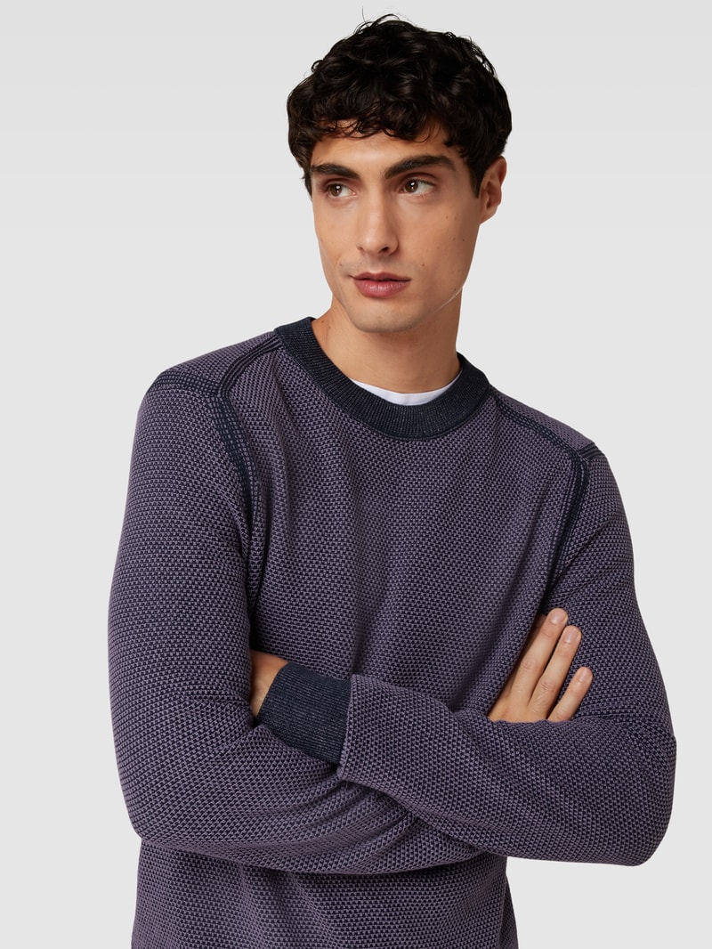 Strickpullover mit Raglanärmeln Modell 'Aquila' in marineblau
