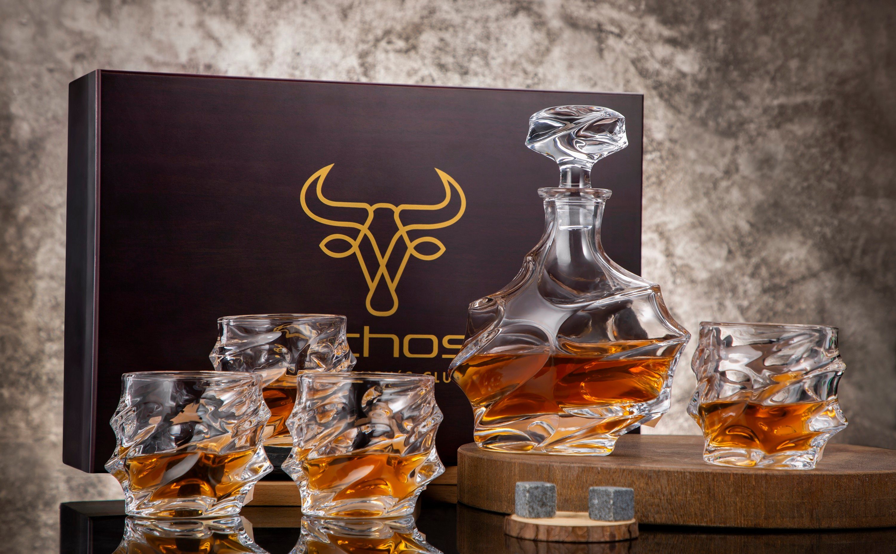 echos Gläser-Set Eco-5010, Glas, Whiskey Geschenkset 6-teilig, Edle Geschenk- und Aufbewahrungsbox, Kalk-Natron-Glas, 100% Bleifrei