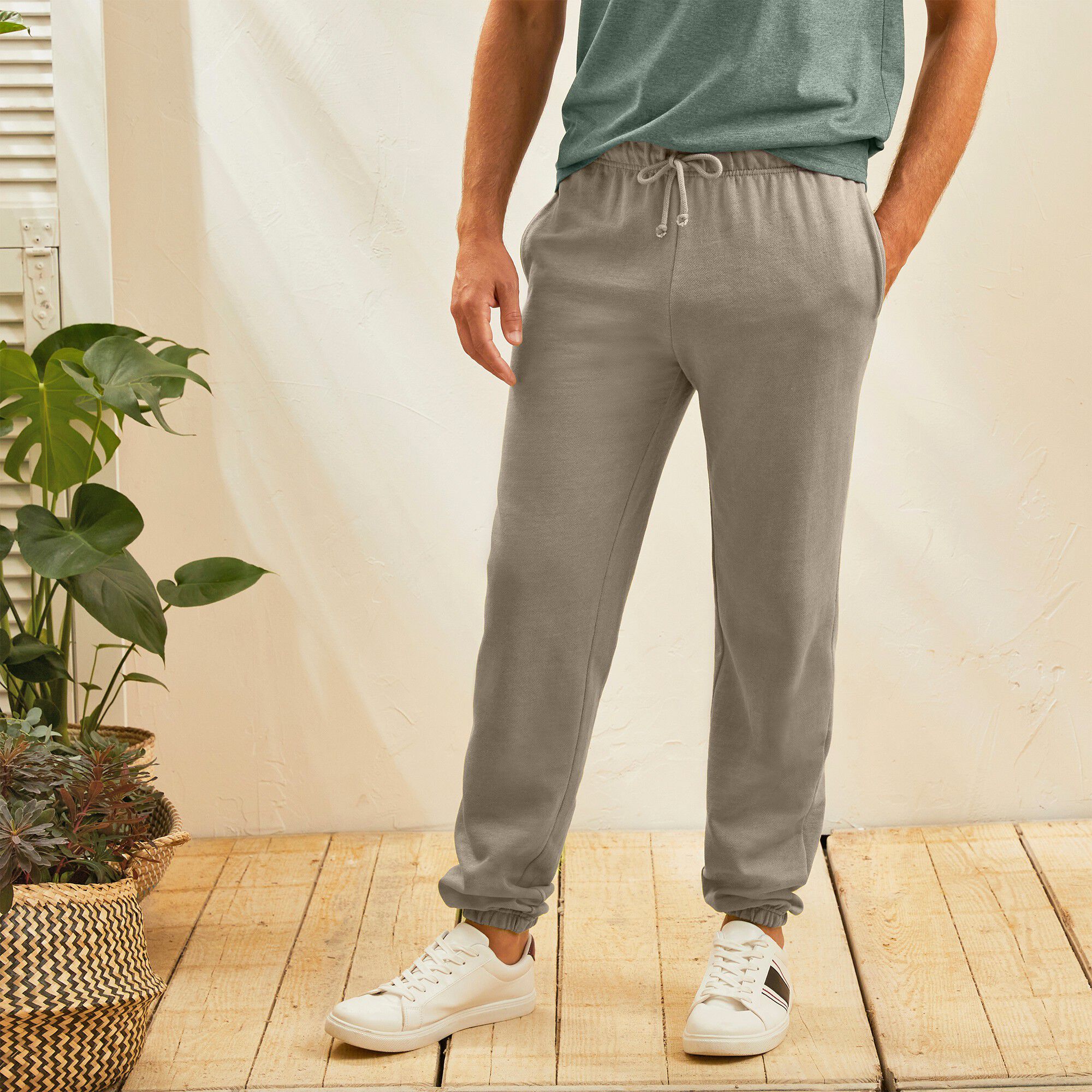 Pantalon jogging molleton bas élastiqué