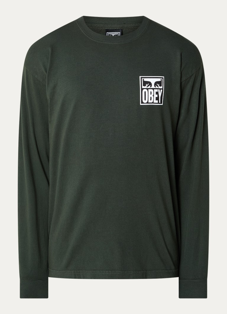 Obey Eyes dugi rukav s logotipom i printom na leđima