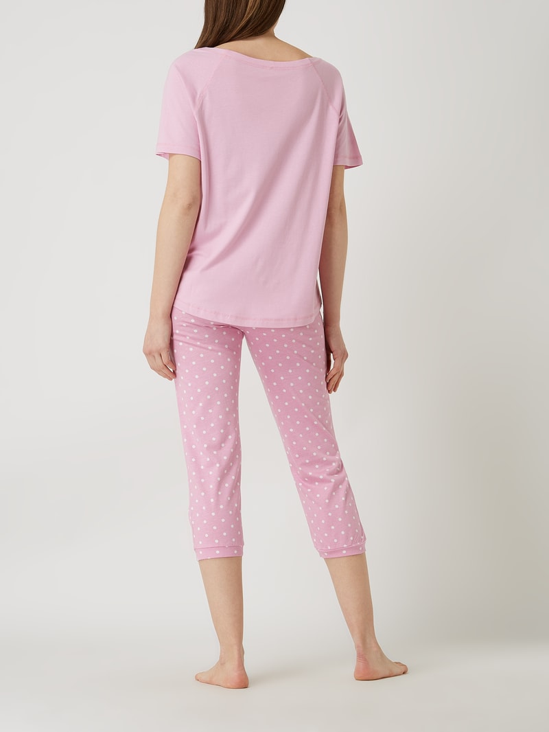 Pyjama aus Baumwoll-Modal-Mix in rosa