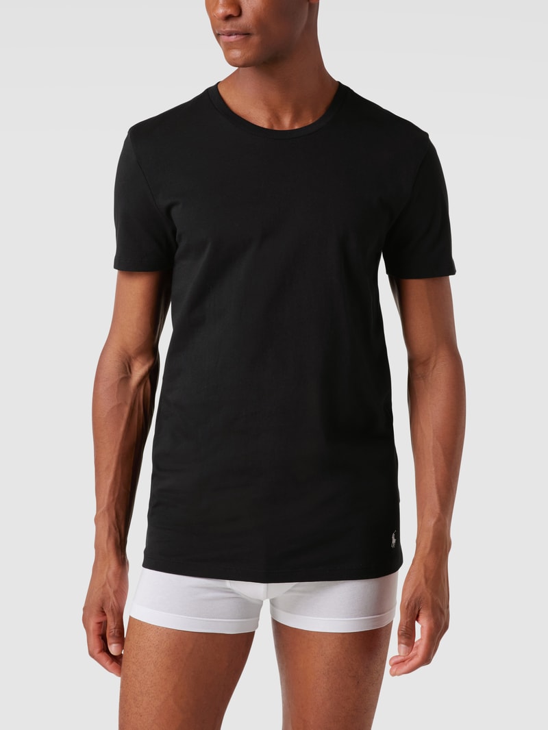 T-Shirt aus Baumwolle im 3er-Pack in silber meliert