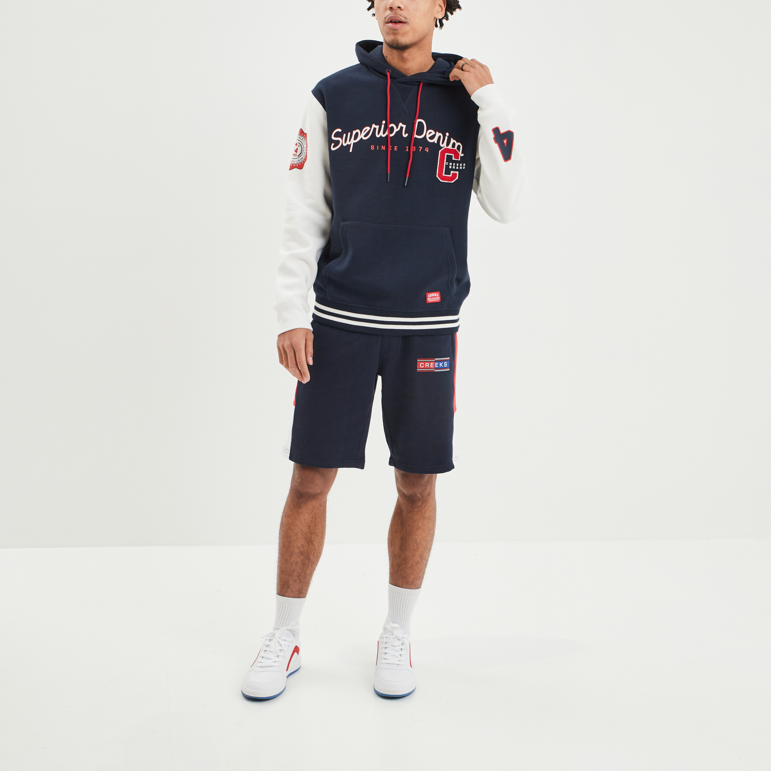 Sweat à capuche hoodie Creeks bleu marine homme | La Halle