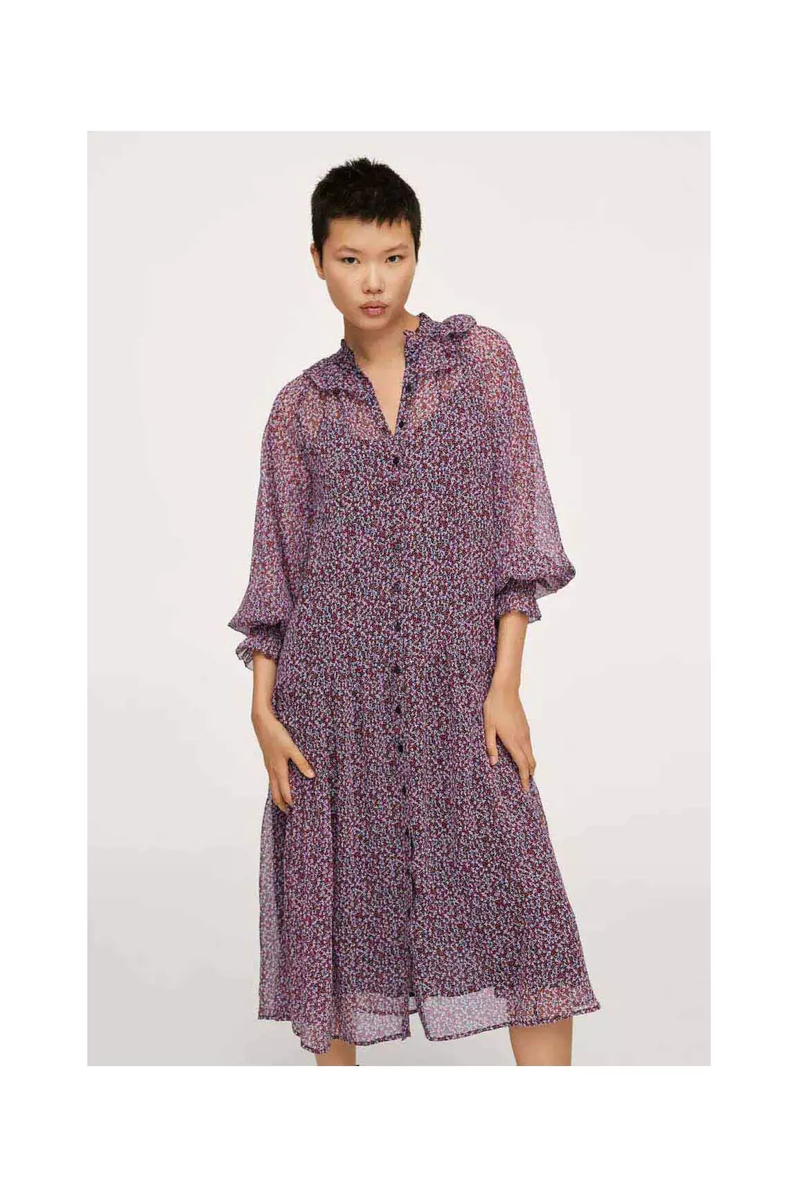 Mango Robes Mi Longues Femme couleur rouge