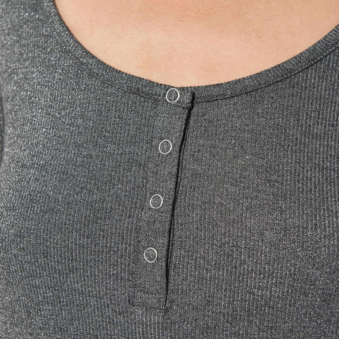 FERGY  T-shirt gris pailleté Femme