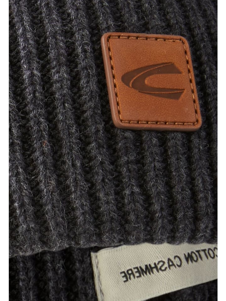 Camel Active Beanie aus einem Baumwoll-Kaschmir-Mix in Asphalt günstig kaufen onesize