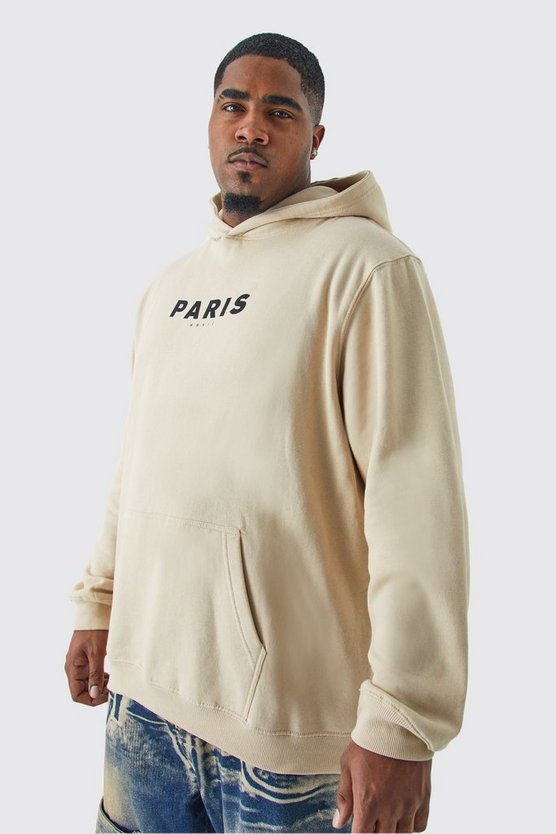Plus Hoodie mit Paris-Print