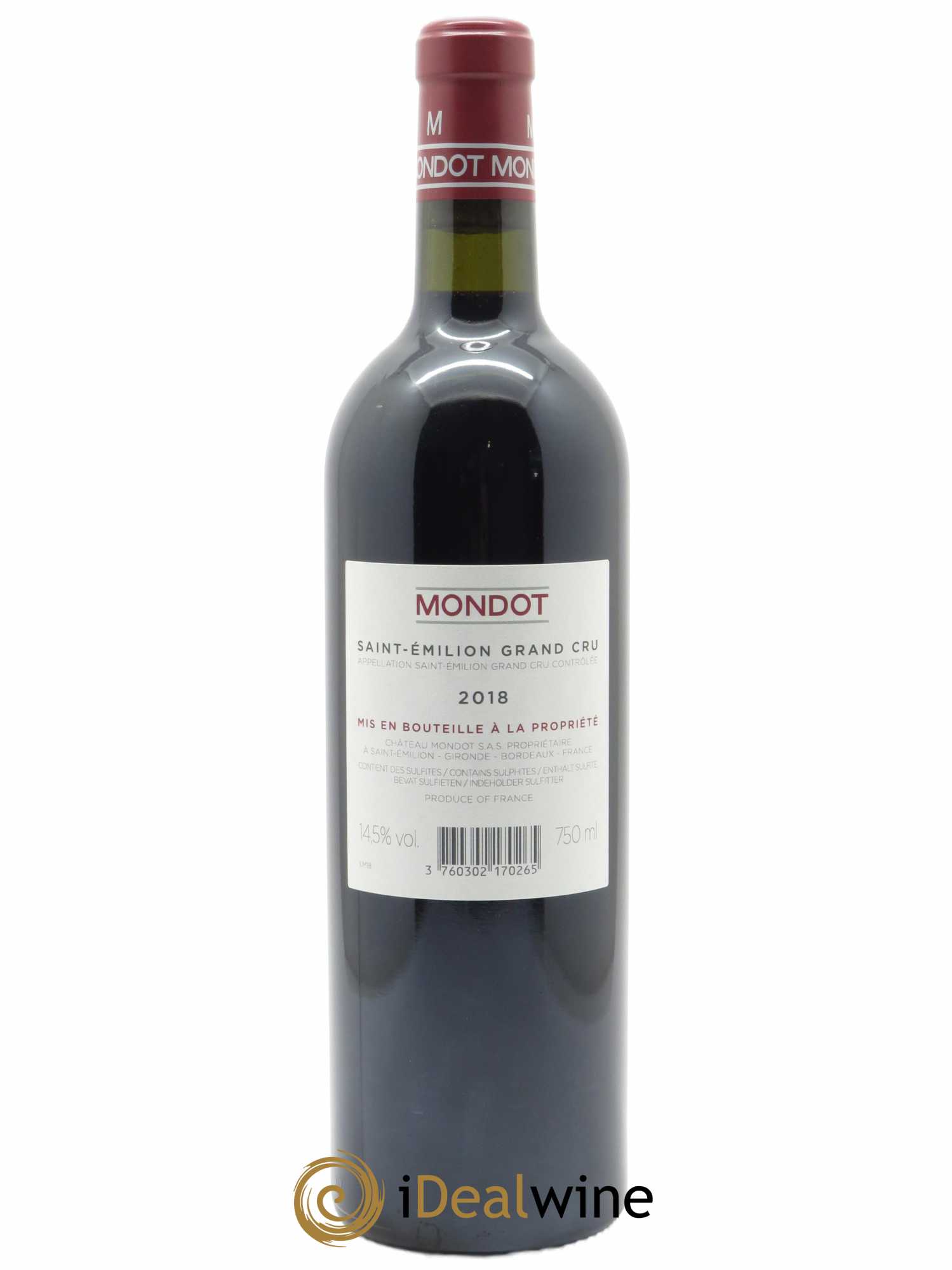 Mondot Second Vin  2018 - Lot de 1 Bouteille