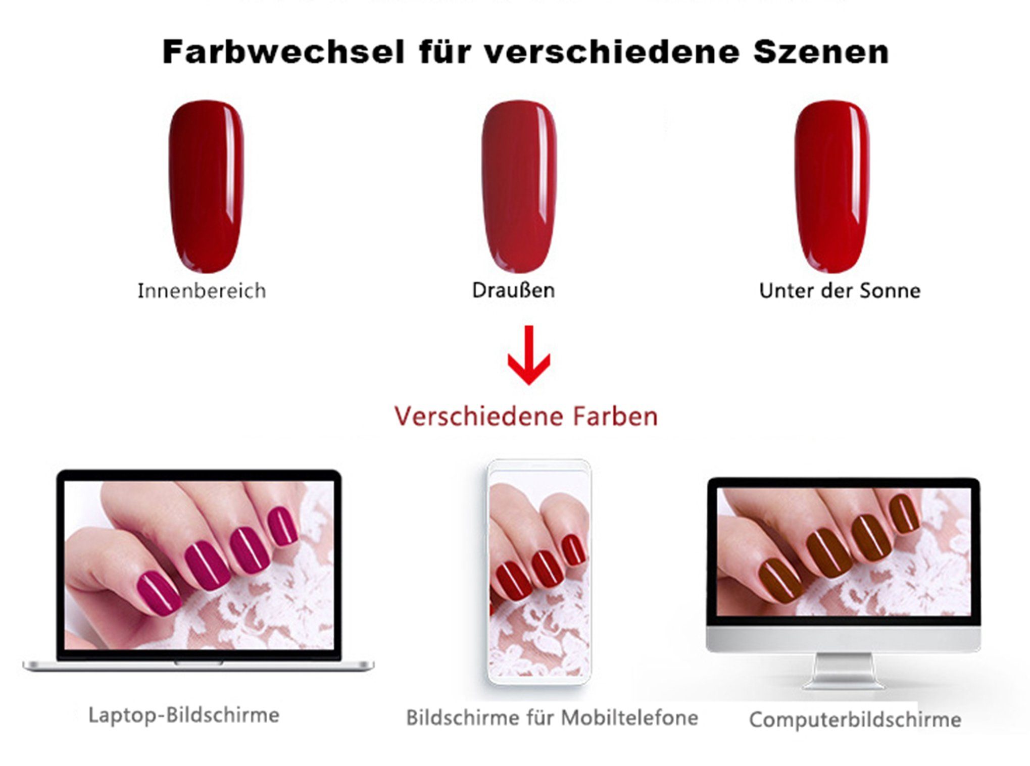 Scheiffy Nagellack-Set 8.5 ml 6 Farben Nagellack Set 6 pcs, DIY-Nagelkunst, Nagellack-Set, für Anfänger und professionelle Nagelkünstler