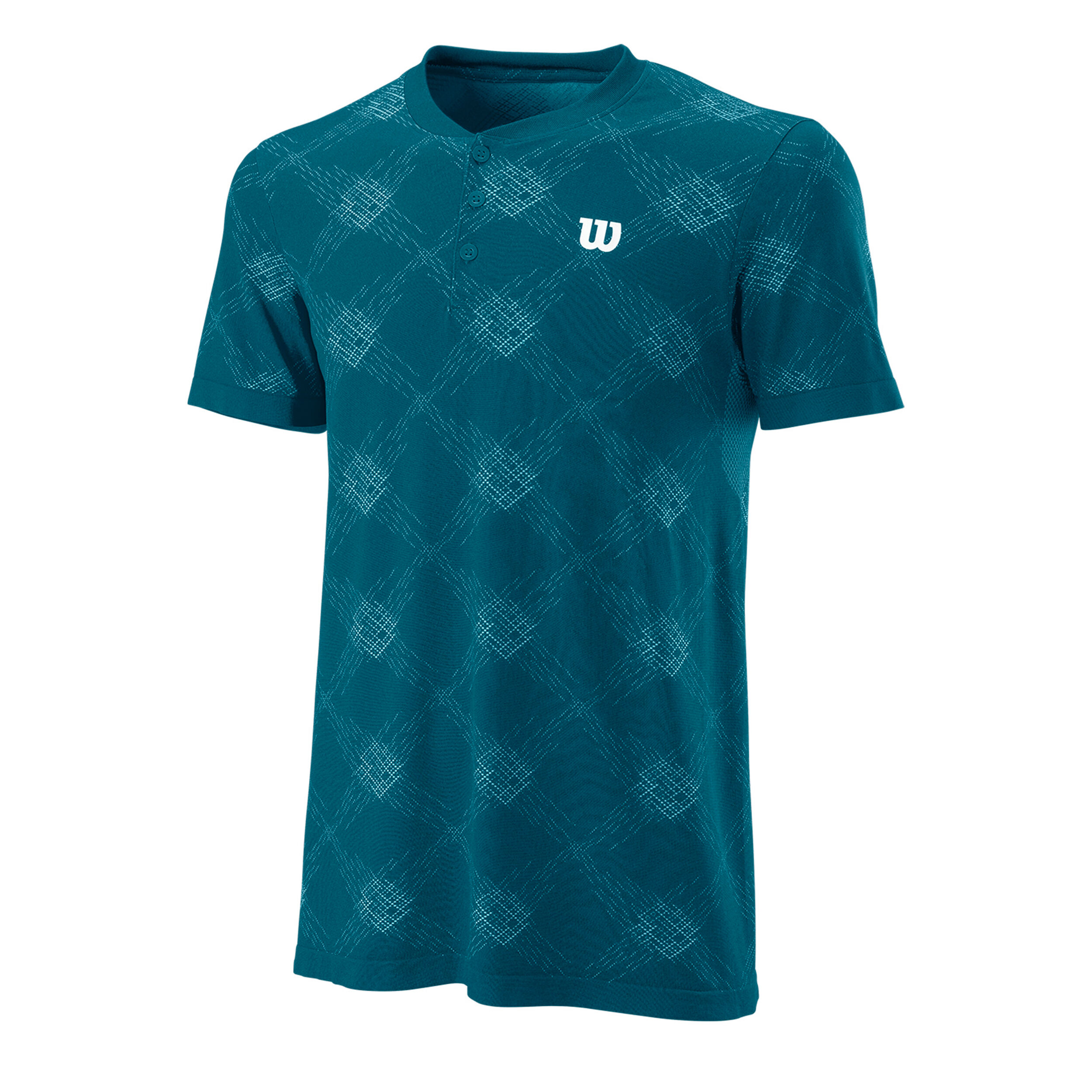 Power Seamless Henley III T-Shirt Herren - Blau, Weiß